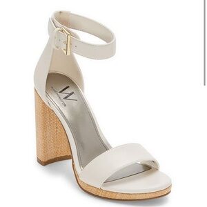 NWT Worthington Cream Ankle Strap Block Heels